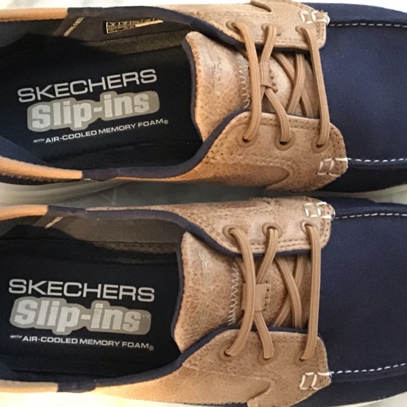 Sketchers Slip Ins Women’s Size 8, Navy & Tan NWT - Picture 9 of 16